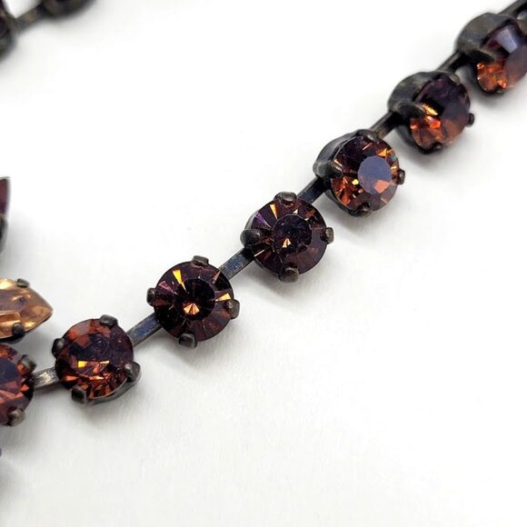 Gorgeous Isabelle De Millery Lyon France Crystal Rhinestone Statement Necklace - Picture 9 of 14